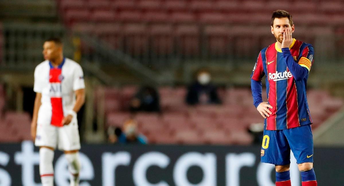 Lionel Messi tras la derrota ante París Saint Germaín. Foto: EFE