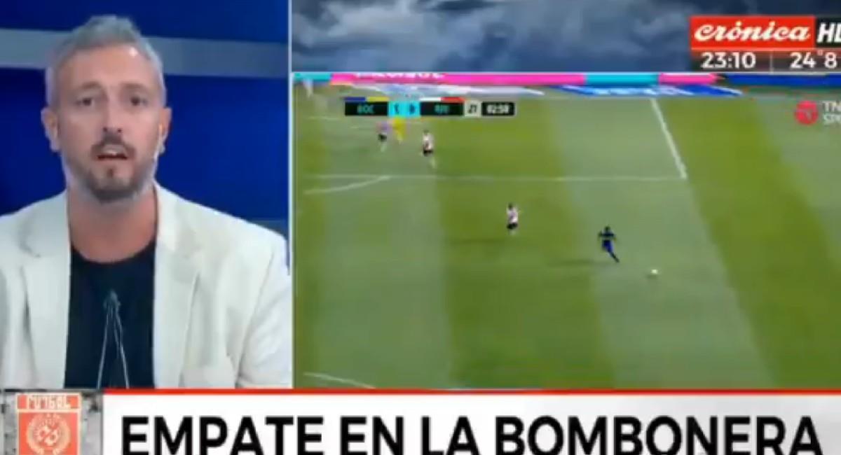 Pablo Carrozza en el programa donde criticó la presencia de los jugadores colombianos. Foto: Twitter