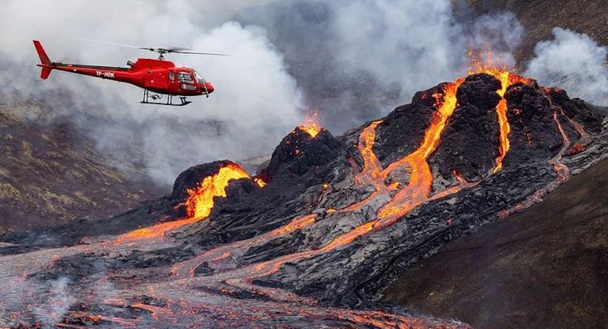 Erupción de volcán en Islandia. Foto: Vilhelm Gunnarsson