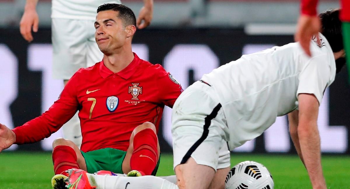 Cristiano Ronaldo en su partido con Portugal. Foto: EFE
