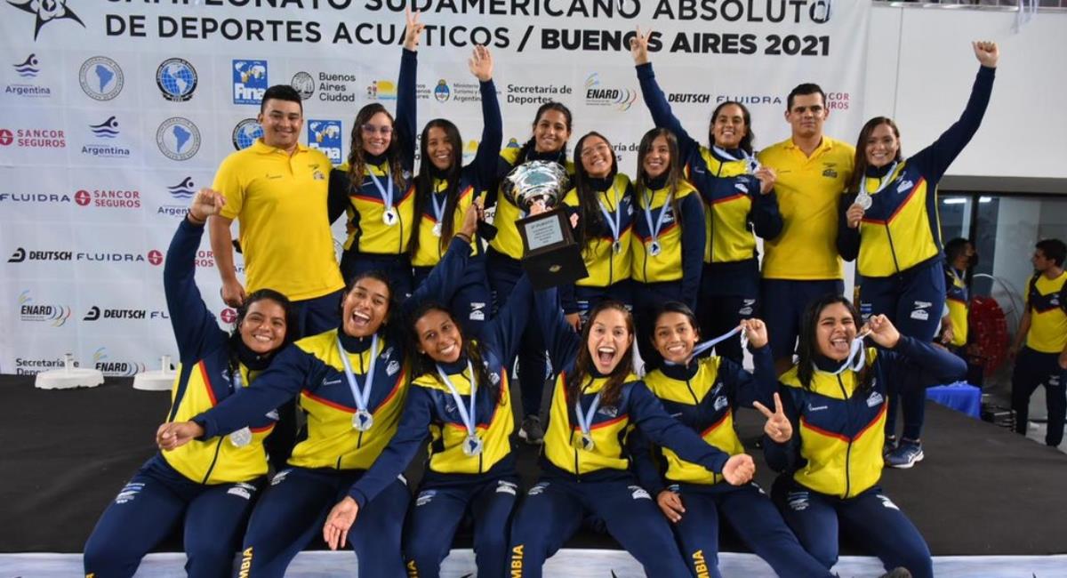 Colombia campeón sudamericano de deportes acuáticos. Foto: Twitter Prensa redes @FECNA.