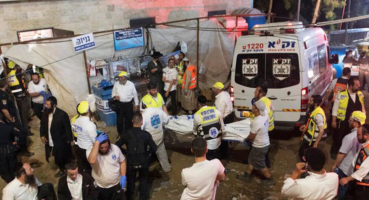 45 personas fallecieron y decenas de heridos dejó una estampida en la ciudad de Merón en Israel durante una celebración religiosa. Foto: Twitter @Reporte_Indigo