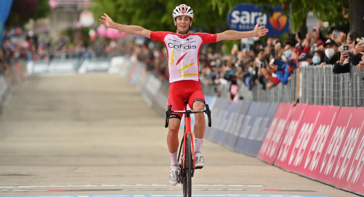 Victor Lafay ganó la octava etapa del Giro de Italia. Foto: Twitter Prensa redes Giro de Italia.