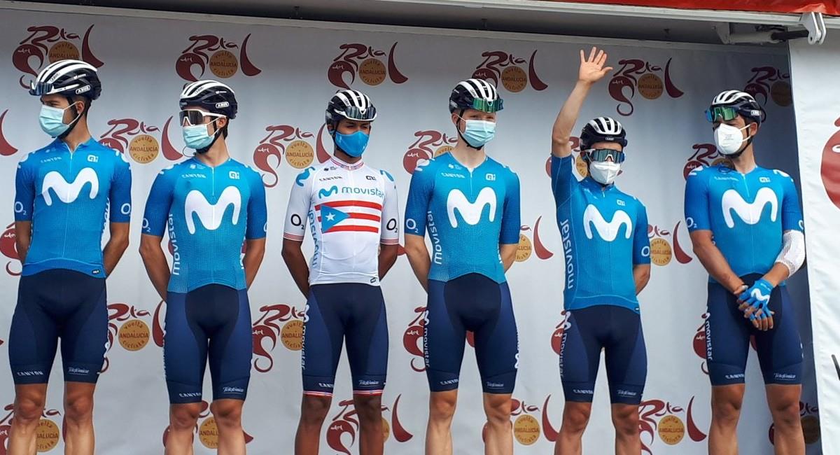 Superman López es el líder del Movistar Team en la Vuelta a Andalucía 2021. Foto: Twitter @VCANDALUCIA