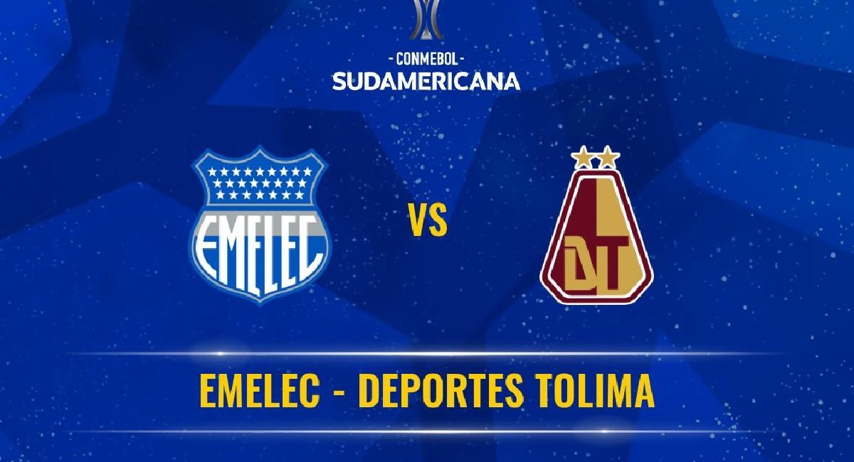 Sigue EN VIVO Emelec vs. Deportes Tolima por Sudamericana. Foto: Twitter @Sudamericana