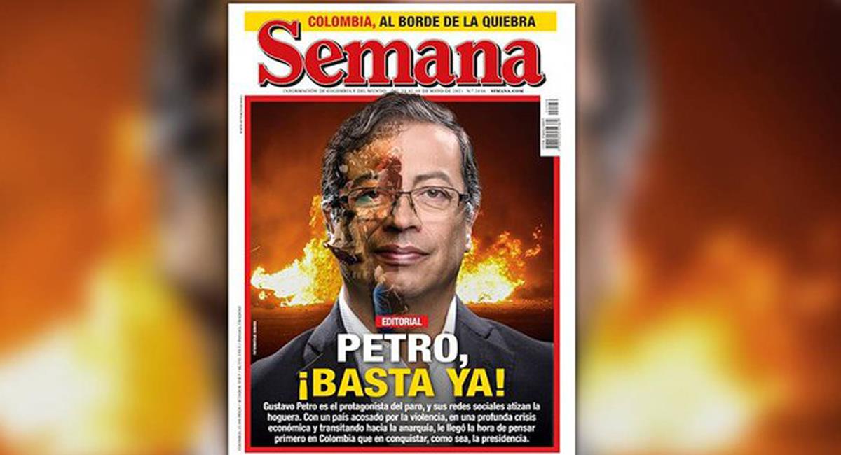 La portada de la Revista Semana y su editorial fue dedicada en esta ocasión a Gustavo Petro, líder del movimiento político Colombia Humana. Foto: Twitter @marthamoyita