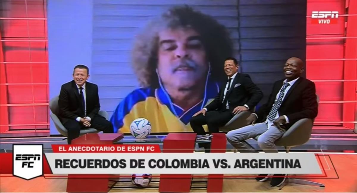 Córdoba, Asprilla y el ‘Pibe’ contaron anécdotas contra Argentina. Foto: Youtube captura pantalla ESPN.