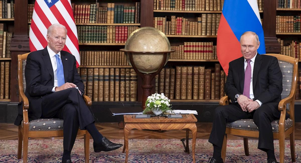 Reunión en Ginebra, Suiza, entre Joe Biden y Vladimir Putin. Foto: EFE