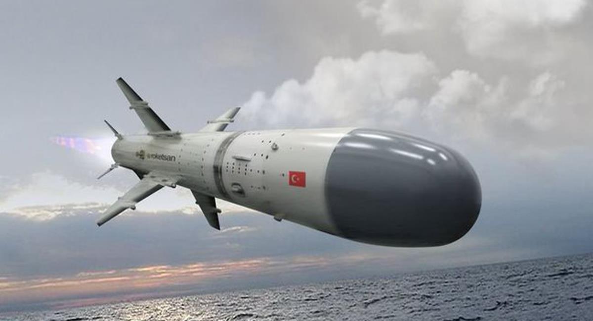 Los misiles crucero antibuque Atmaca representan la gloria y el poder turco de antaño. Foto: Twitter @Mundiales2021