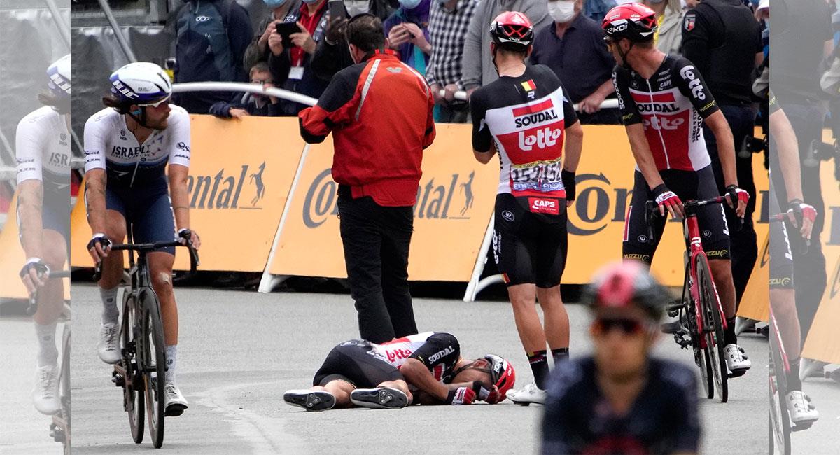 El Tour de Francia tuvo varias caídas en su tercera etapa. Foto: EFE