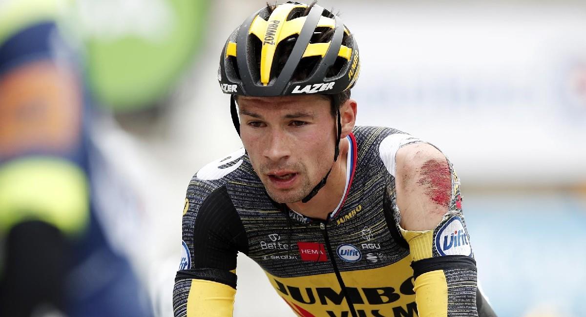 Primoz Roglic sufrió duras caídas en el Tour de Francia. Foto: EFE