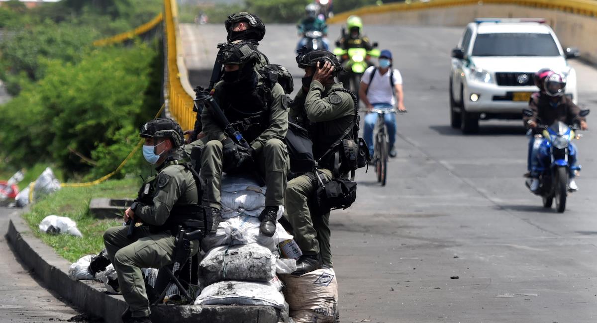 Policía de Colombia en Cali. Foto: EFE