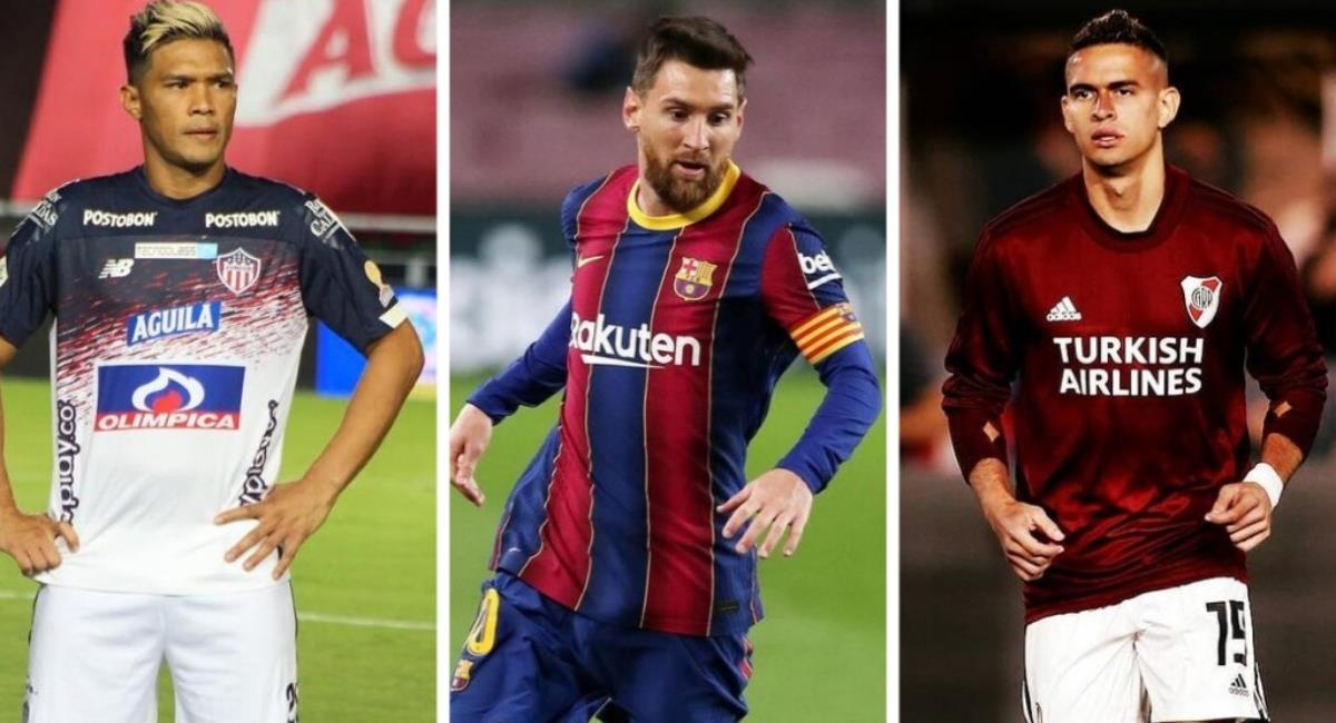 Varias figuras del fútbol mundial están libres. Foto: Instagram Prensa redes Messi, Teófilo y Borré.