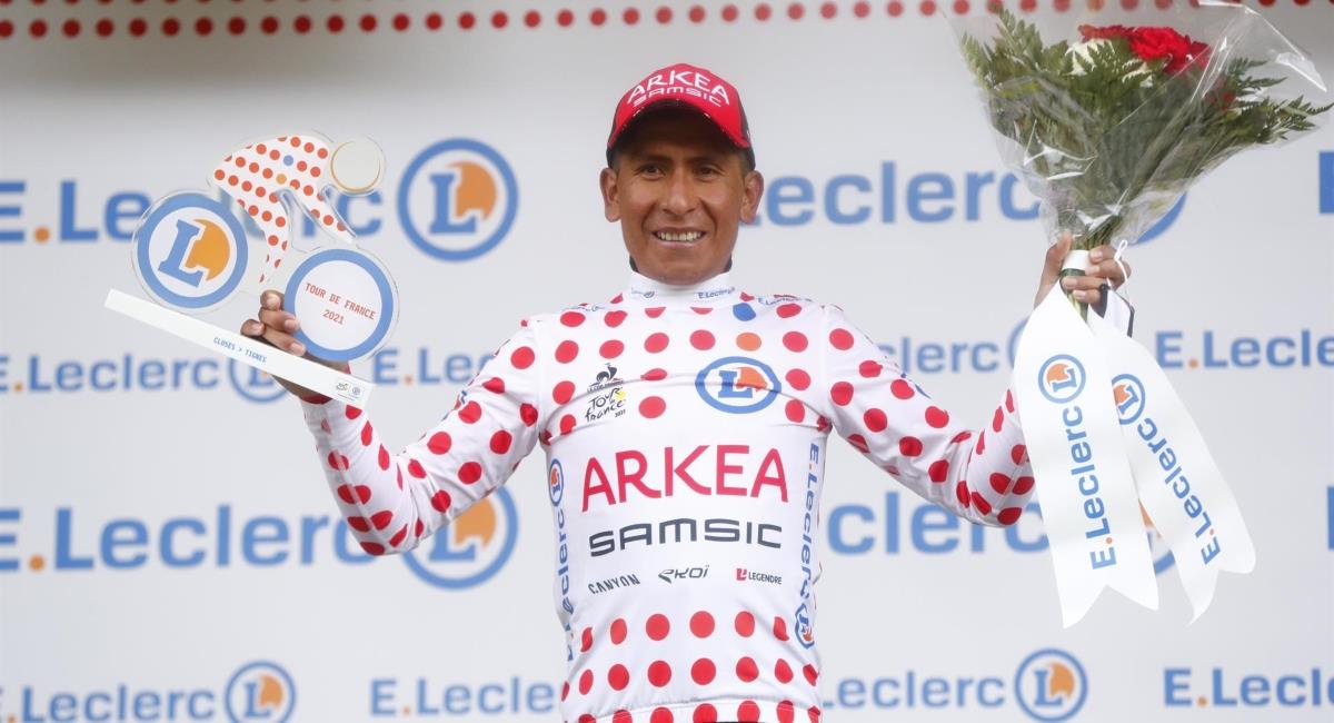 Nairo Quintana líder de la montaña del Tour de Francia. Foto: EFE