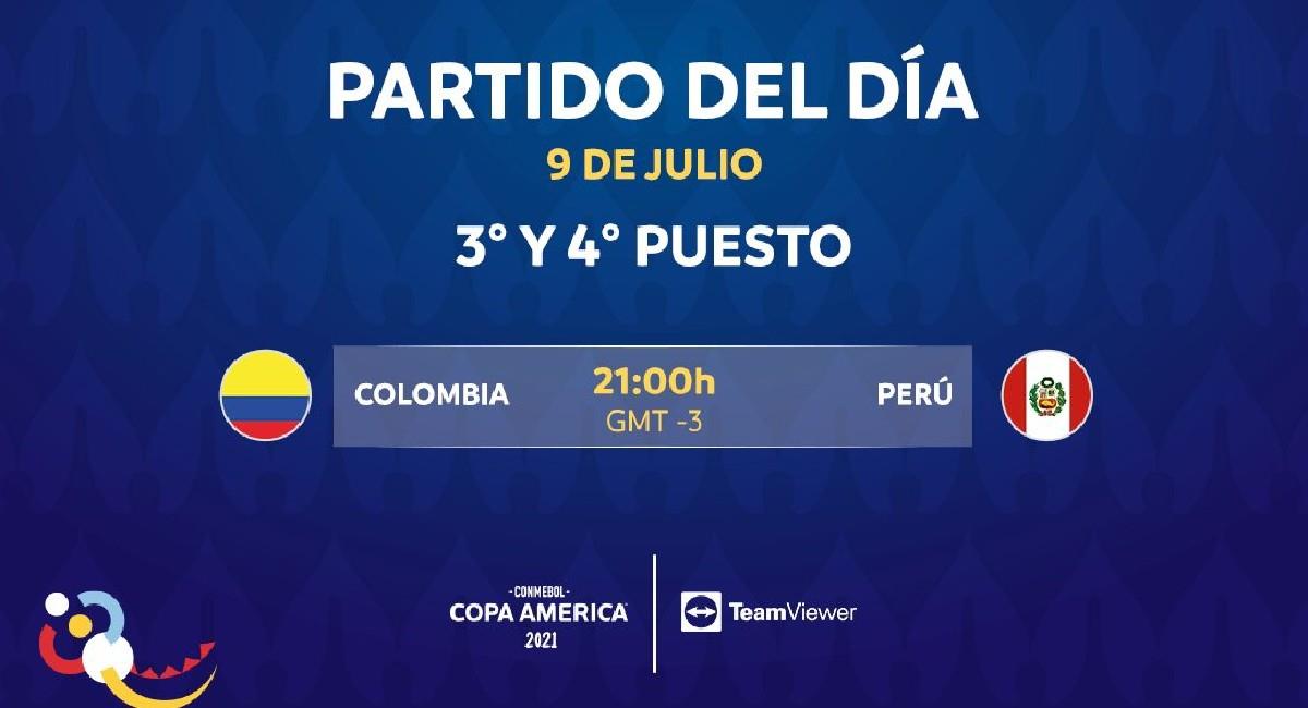 Sigue EN VIVO Colombia-Perú por el tercer puesto de la Copa América 2021. Foto: Twitter @CopaAmerica