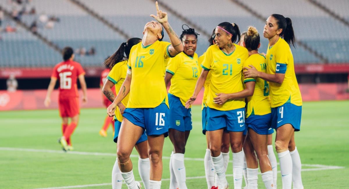 Brasil goleó en el debut en el fútbol Olímpico Femenino. Foto: Twitter Prensa redes Selección Brasil.