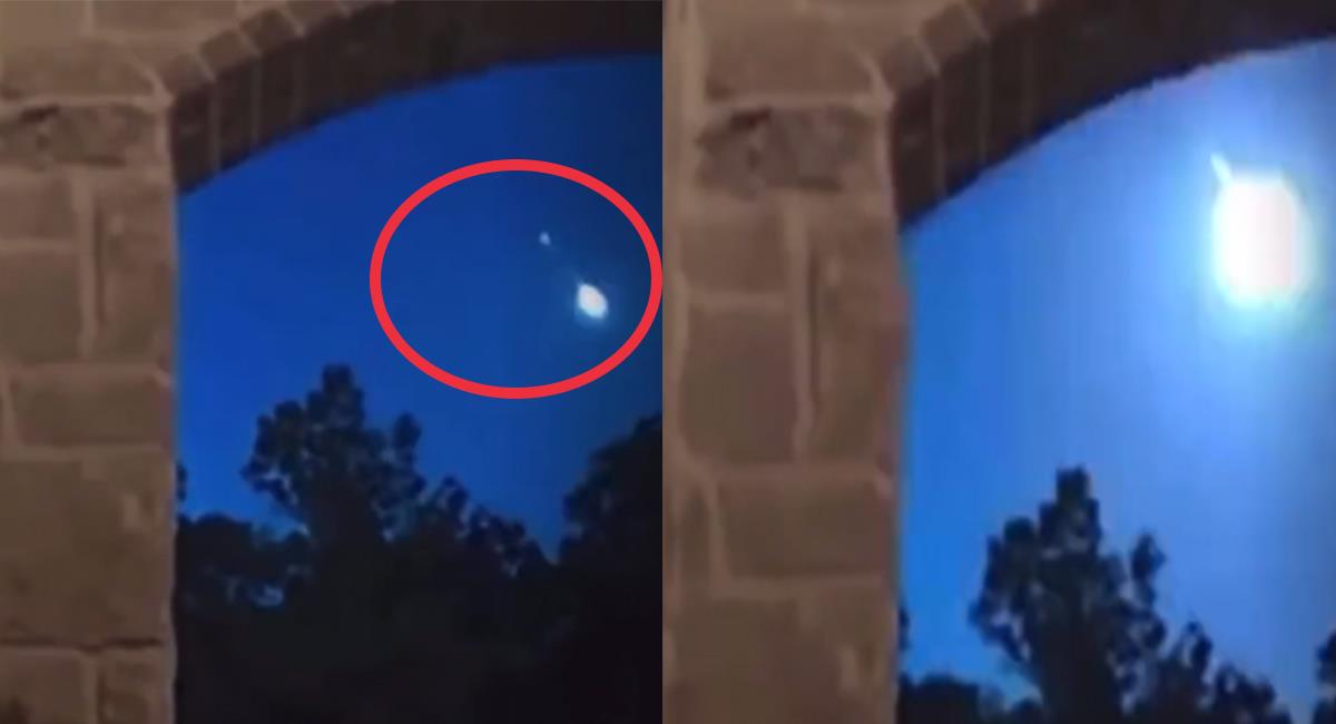 Las cámaras de seguridad lograron captar el momento en que el meteorito estalla en el cielo. Foto: Youtube