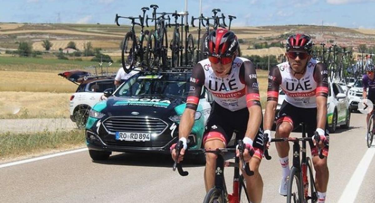Juan Sebastián Molano en la Vuelta a Burgos 2021. Foto: Instagram Juan Sebastián Molano