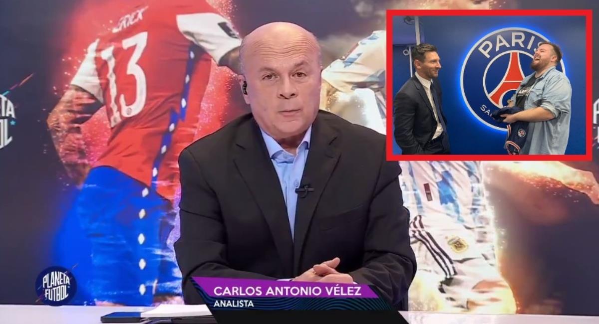 Carlos Antonio Vélez molesto con Ibai Llanos. Foto: Twitter Captura pantalla Win Sports.