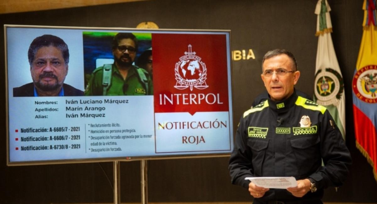 Interpol reactiva tres circulares rojas contra el cabecilla de la ‘Segunda Marquetalia’. Foto: Twitter @MarioLeonCoach