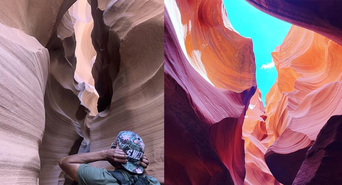 Antelope Canyon es un cañón natural que te hace "viajar a Marte" por sus tonos  y estructuras. Foto: Twitter @Timefortravell1