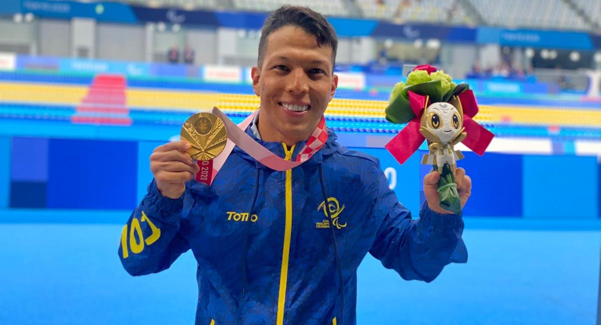 Nelson Crispín ganó oro para Colombia. Foto: Twitter Comité Paralímpico colombiano.