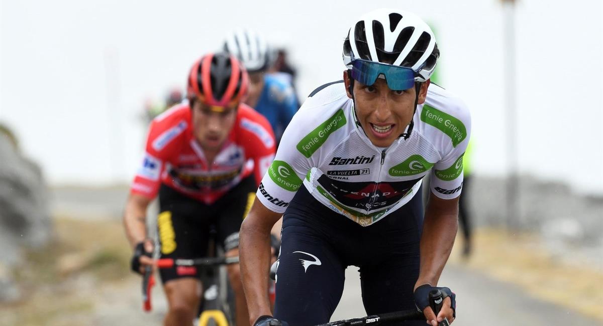Egan Bernal habló tras la etapa 18 de la Vuelta a España. Foto: EFE