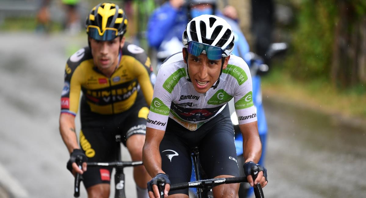 Egan Bernal habló tras la etapa 19 de la Vuelta a España. Foto: Twitter Prensa redes Team Ineos.