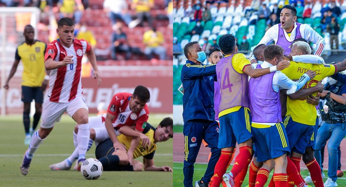 Sigue en vivo y gratis el partido entre Paraguay y Colombia. Foto: Twitter @Albirroja / @FCFSeleccionCol