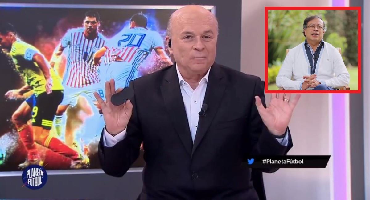 Carlos Antonio Vélez contra el senador Gustavo Petro. Foto: Twitter Captura pantalla Win Sports.