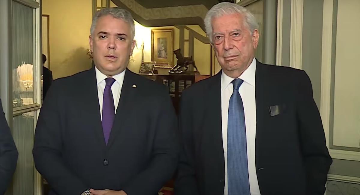 Encuentro entre Iván Duque y Mario Vargas Llosa en España. Foto: Youtube Presidencia de Colombia