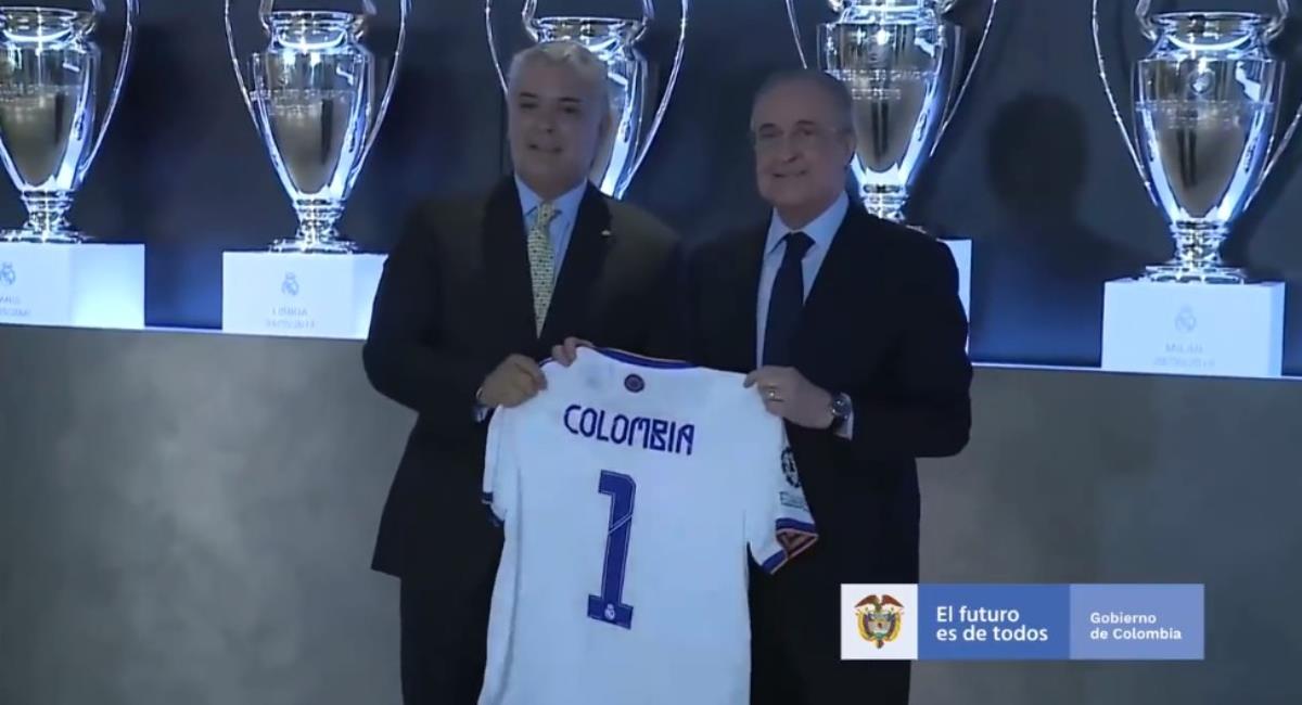 Iván Duque visitó al Real Madrid. Foto: Twitter Prensa redes presidencia Colombia.