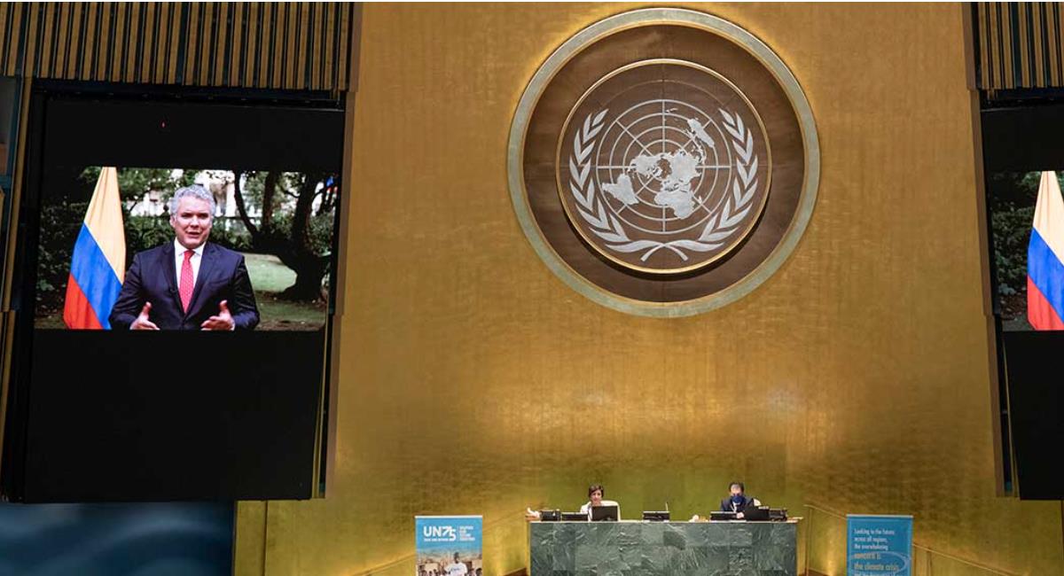 Iván Duque durante su intervención en la Asamblea General de la ONU. Foto: Presidencia de Colombia
