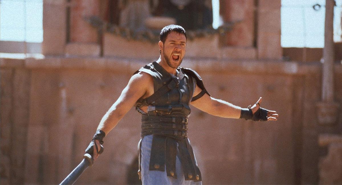 Russell Crowe protagonizó la recordada cinta ganadora del Oscar, "Gladiador". Foto: Twitter @laCiclotimia