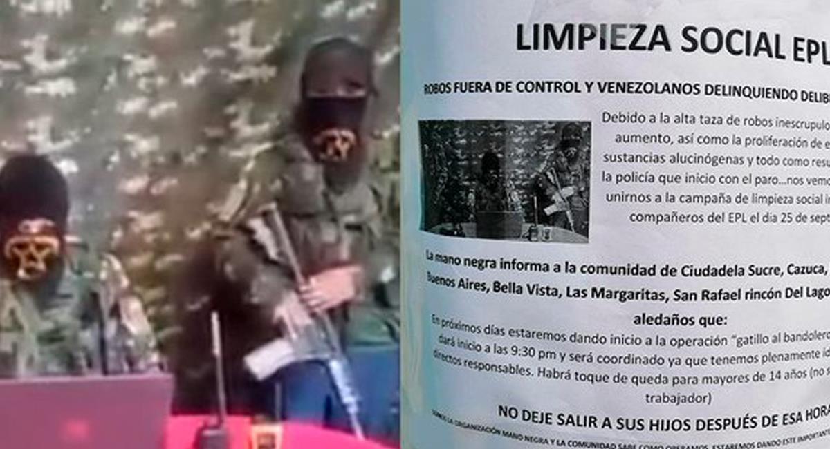 Un video y varios panfletos circulan en Bogotá y el país en donde se amenaza con una ´limpieza social´. Foto: Twitter @elespectador