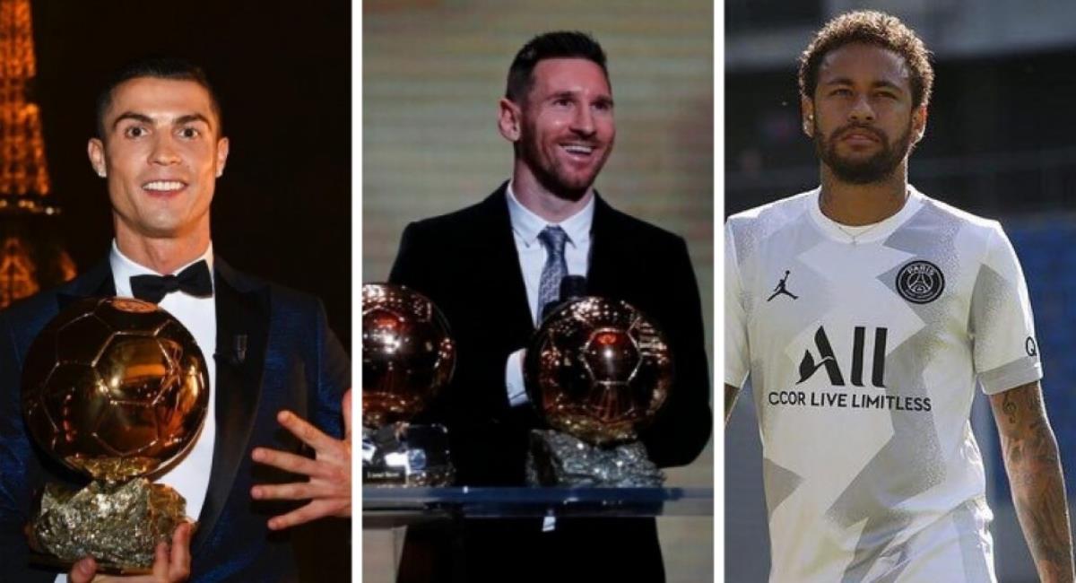 se conocieron los nominados a ganar el Balón de Oro. Foto: Instagram Ronaldo, Messi y Neymar.