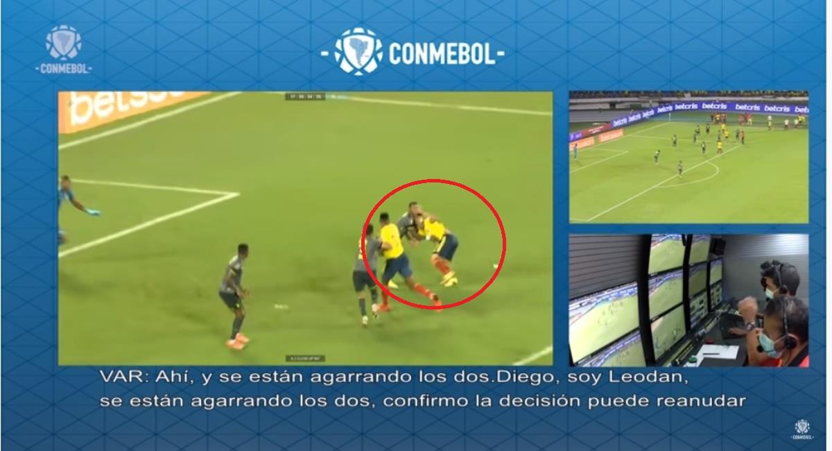 Conmebol reveló los audios de las jugadas polémicas de Colombia vs Ecuador. Foto: Youtube Prensa redes Conmebol.
