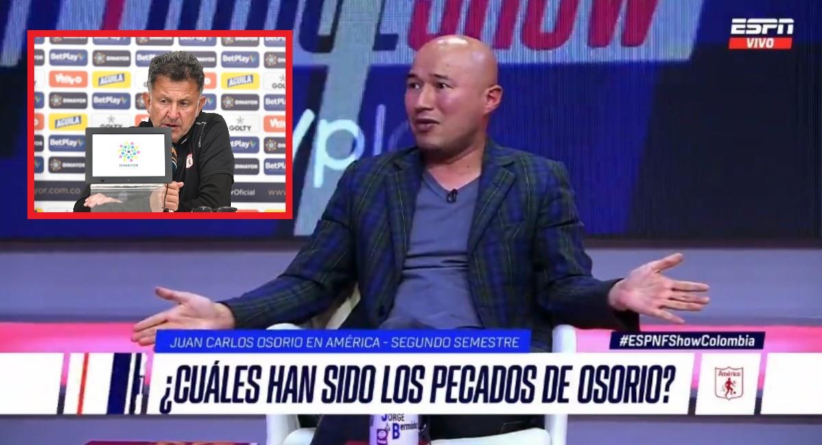 Jorge Bermúdez critica fuertemente a Juan Carlos Osorio. Foto: Twitter captura pantalla ESPN.