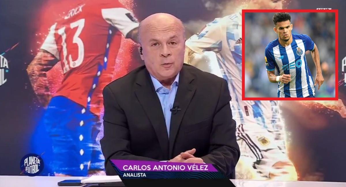 Carlos Antonio Vélez habló de Luis Díaz. Foto: Twitter Captura pantalla Win Sports.