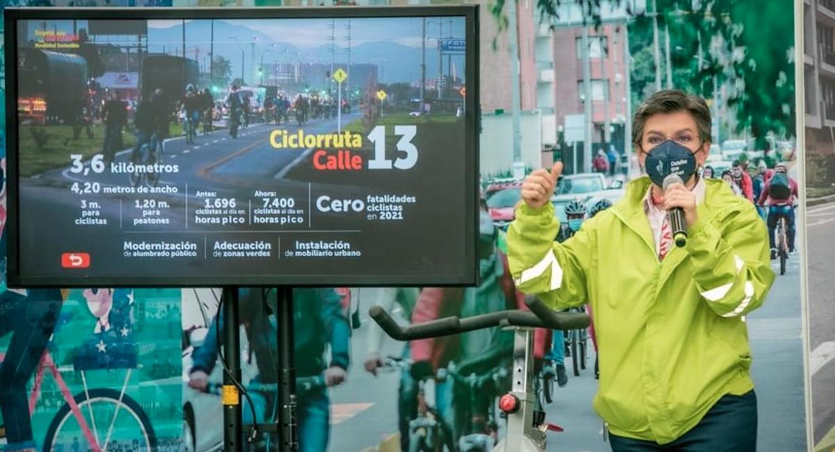 Claudia López anunció la inversión que tendrá la movilidad sostenible. Foto: Alcaldía de Bogotá