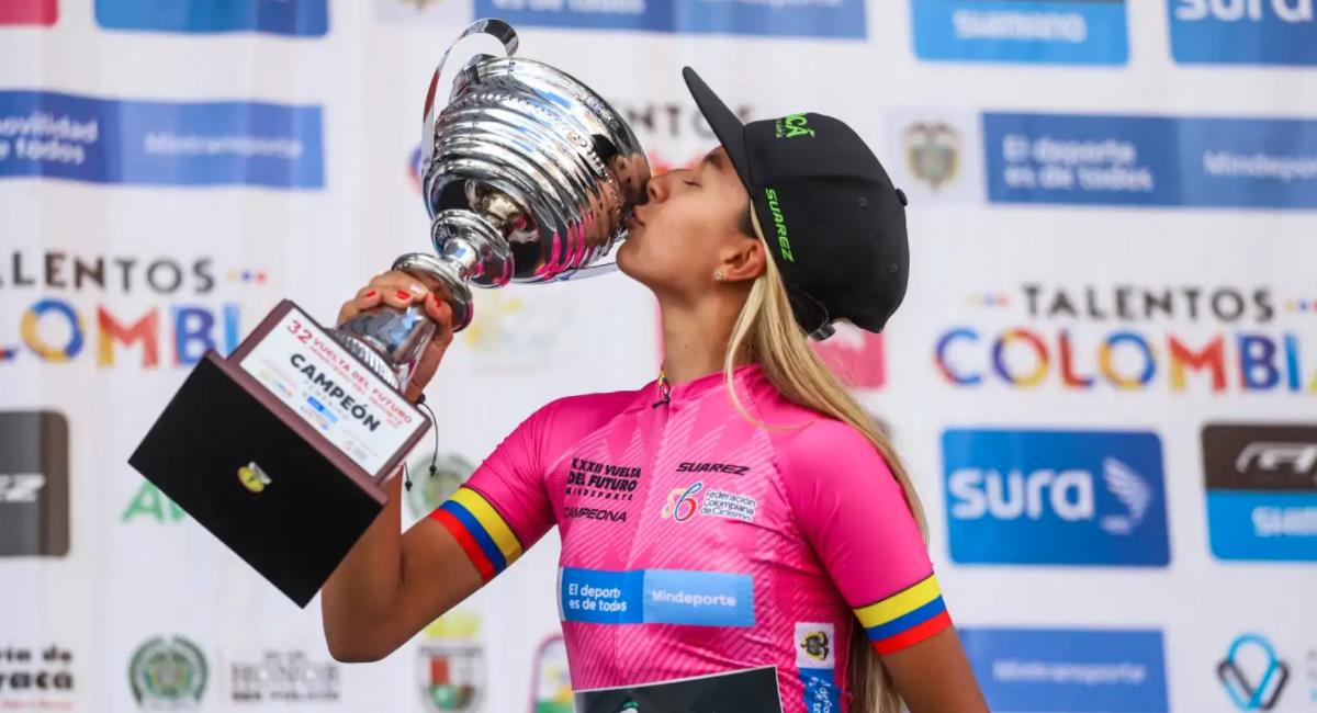 Sara Moreno, campeona de la edición 32 de la Vuelta Nacional del Futuro. Foto: Federación Colombiana de Ciclismo