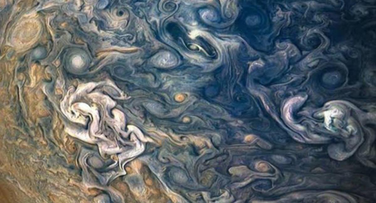 Los 'vientos' son los que forman la denominada "Gran Mancha Azul". Foto: Twitter @NASA