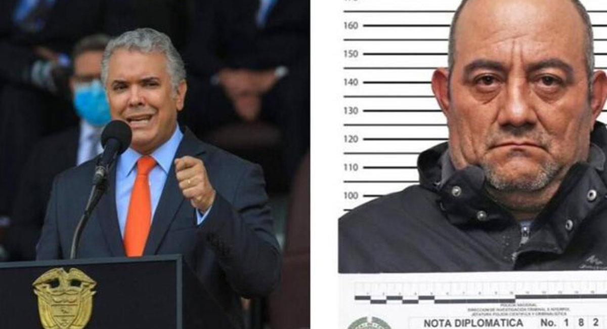 Iván Duque y la Policía Nacional consideran que ´Otoniel´ quiere evadir su extradición a los Estados Unidos. Foto: Twitter @colombiareports