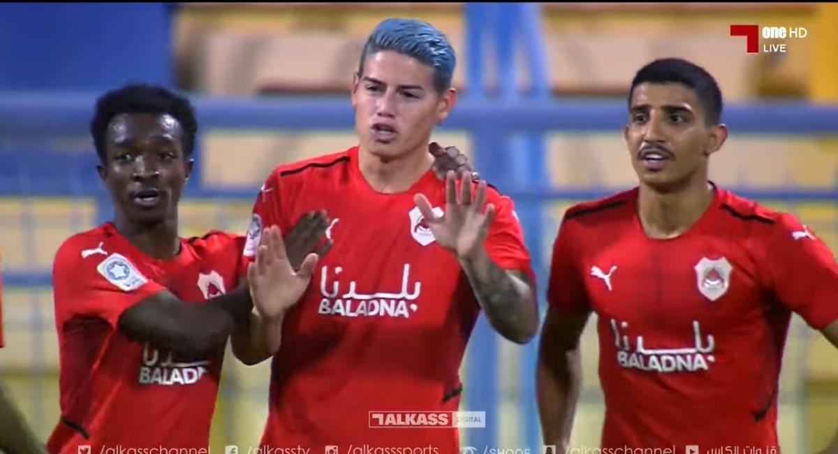 James Rodríguez marcó doblete con el Al Rayyan de Catar. Foto: Captura de pantalla 