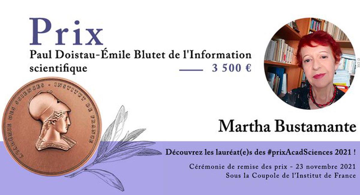 Martha Bustamante ha desarrollado su carrera en Francia  realizando importantes y significativos estudios científicos. Foto: Twitter @AcadSciences