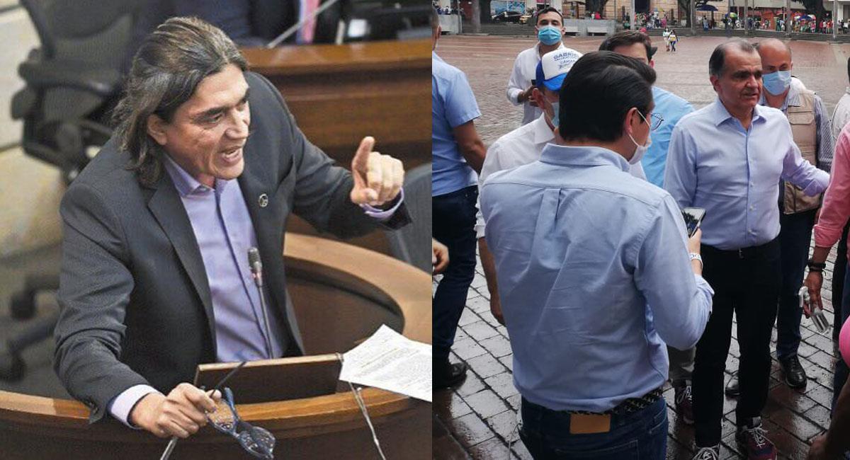 Gustavo Bolívar criticó a Óscar Iván Zuluaga por asistir al debate de candidatos contagiado de la COVID-19. Foto: Twitter @GustavoBolivar / @ElRoRodry