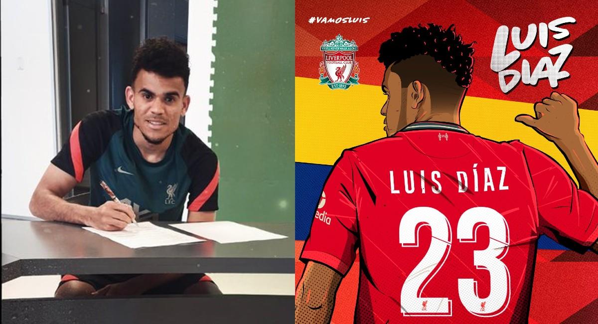 Anuncio oficial de la llegada de Luis Díaz al Liverpool. Foto: Twitter Liverpool FC