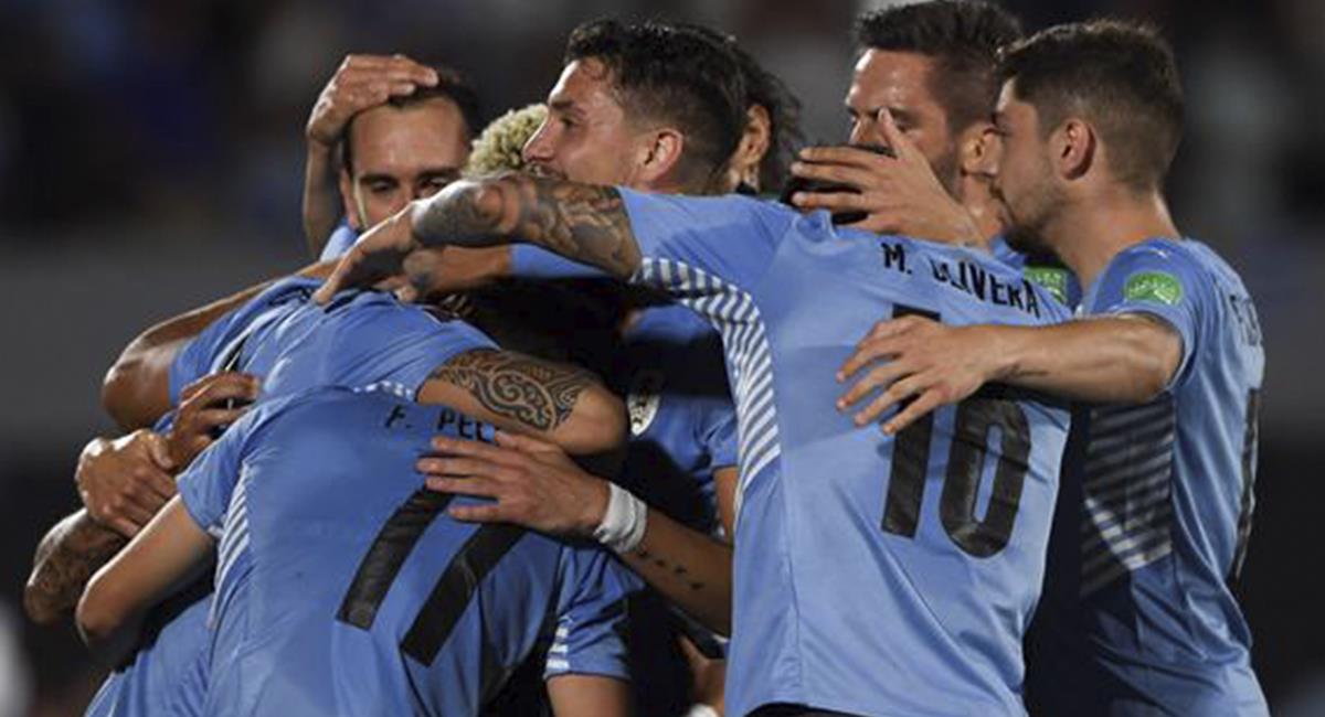 Selección de Uruguay celebró ante Venezuela. Foto: EFE