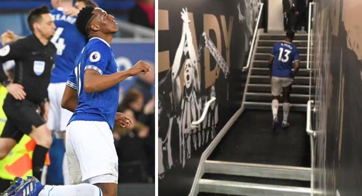 Yerry Mina sale lesionado por el Everton frente a Newcastle. Foto: Instagram Yerry Mina / Twitter: @Birdsofbangkok