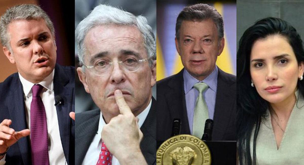 Iván Duque, Álvaro Uribe y Juan Manuel Santos fueron salpicados por las declaraciones de Aída Merlano. Foto: Twitter @QuinteroUriza